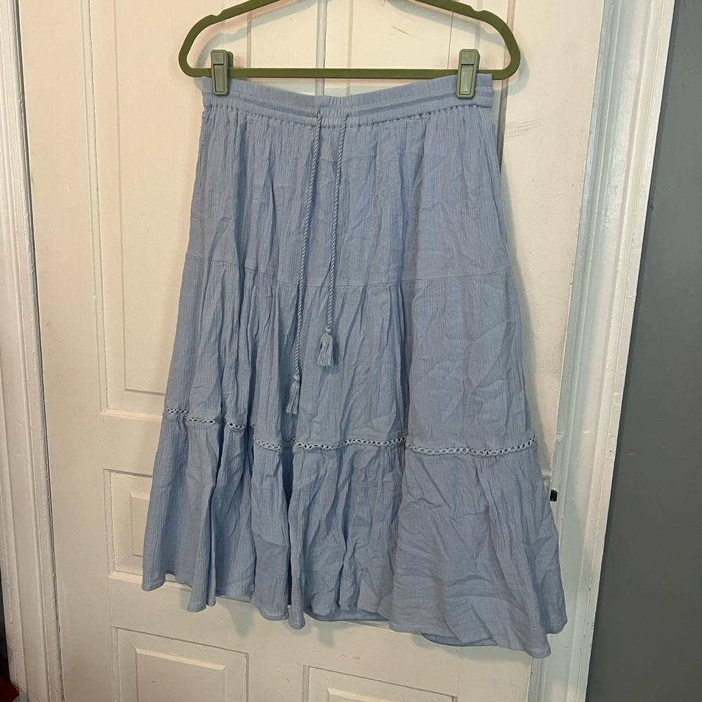 Laura Scott Light Blue A-Line Skirt